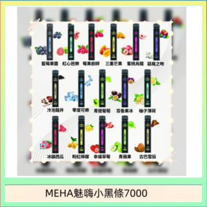 MEHA XBAR 魅嗨 小黑條7000口 拋棄式電子煙·續航持久