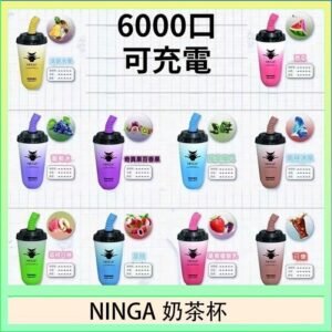 NINGA奶茶杯可充电一次性電子煙6000口